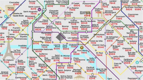 Colocation : une carte des prix par station de métro
