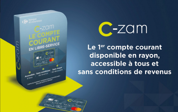 C-zam : Carrefour lance son compte courant disponible en magasin et activable en ligne